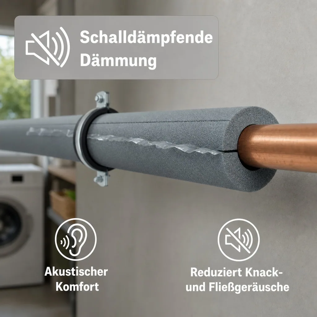 Rohrisolierung, 1m, Ø 28 mm x 9 mm, Self Adhesive Rohrisolierung Wrap, Rohrdämmung