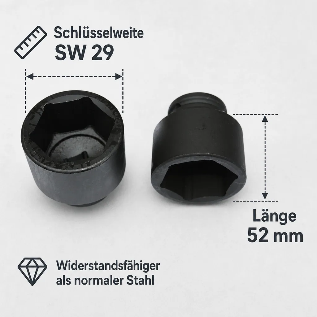 3 4 zoll Nuss, Schlagschraubernuss, Cr-Mo SW 29, 52mm