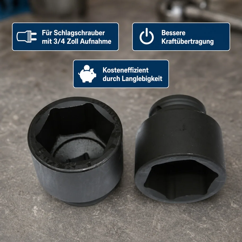 3 4 zoll Nuss, Schlagschraubernuss, Cr-Mo SW 29, 52mm