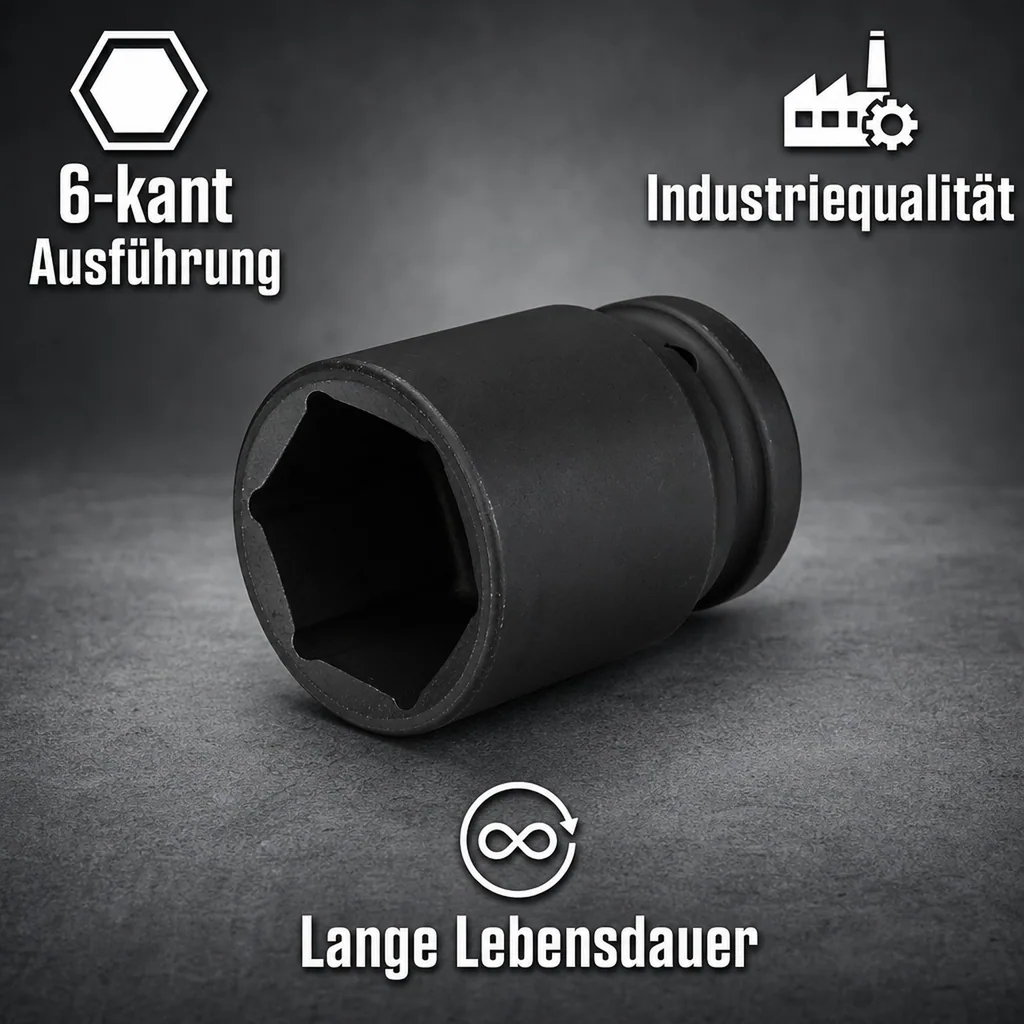 3/4 Zoll Nuss, 35mm SW 35, Cr-Mo, Industriequalität