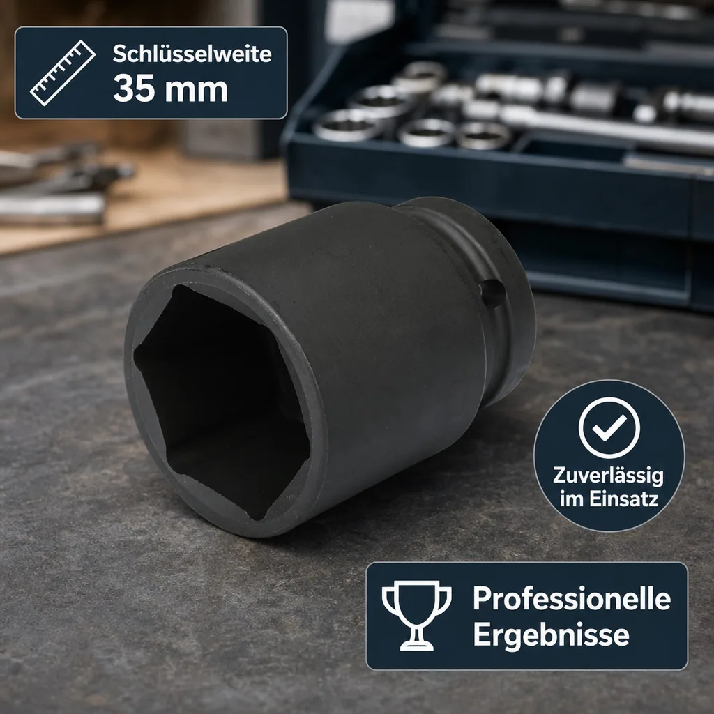 3/4 Zoll Nuss, 35mm SW 35, Cr-Mo, Industriequalität