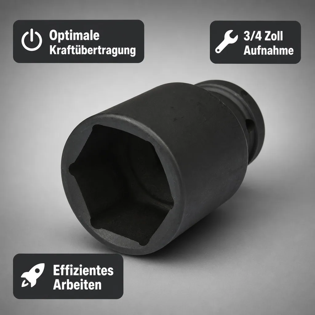 3/4 Zoll Nuss, 35mm SW 35, Cr-Mo, Industriequalität
