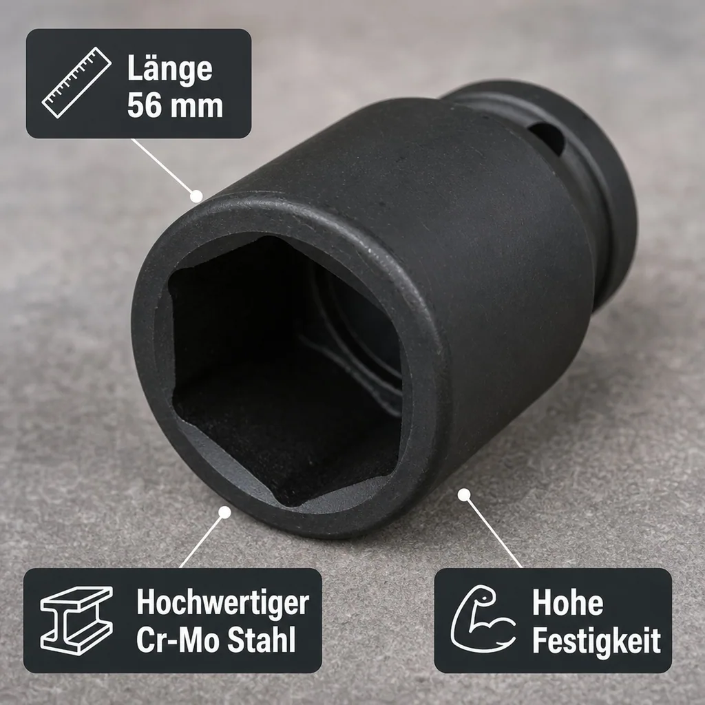 3/4 Zoll Nuss, 35mm SW 35, Cr-Mo, Industriequalität