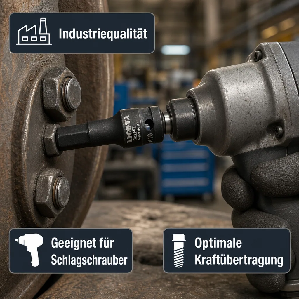 Innensechskant Nuss 1/2 Zoll, H6, Schlagschrauber Nuss Cr-Mo Industriequalität