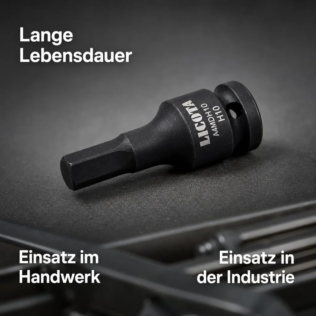 Innensechskant Nuss 1/2 Zoll, H6, Schlagschrauber Nuss Cr-Mo Industriequalität