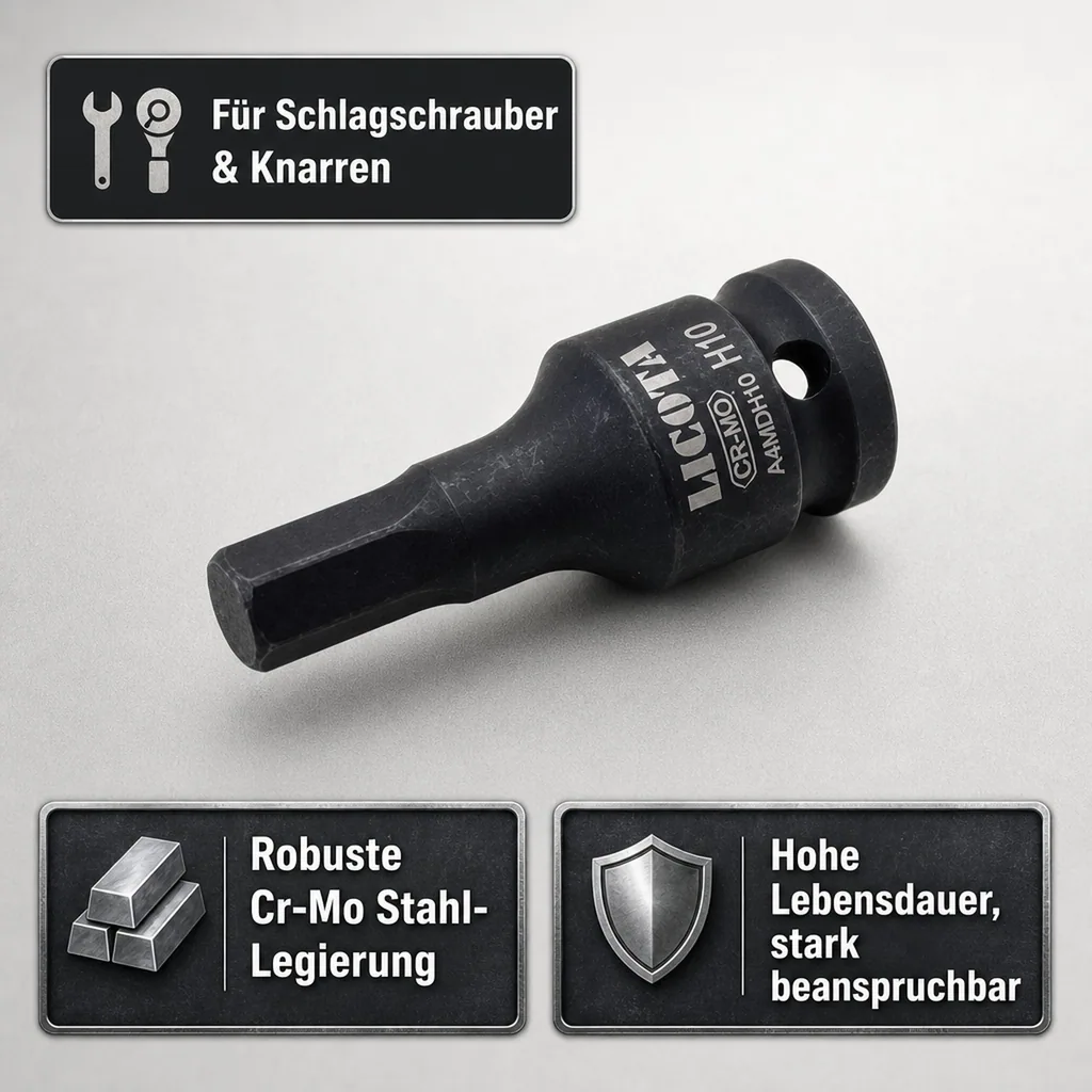Innensechskant Nuss 1/2 Zoll, Schlagschrauber Nuss, Innensechskant, Cr-Mo Stahl