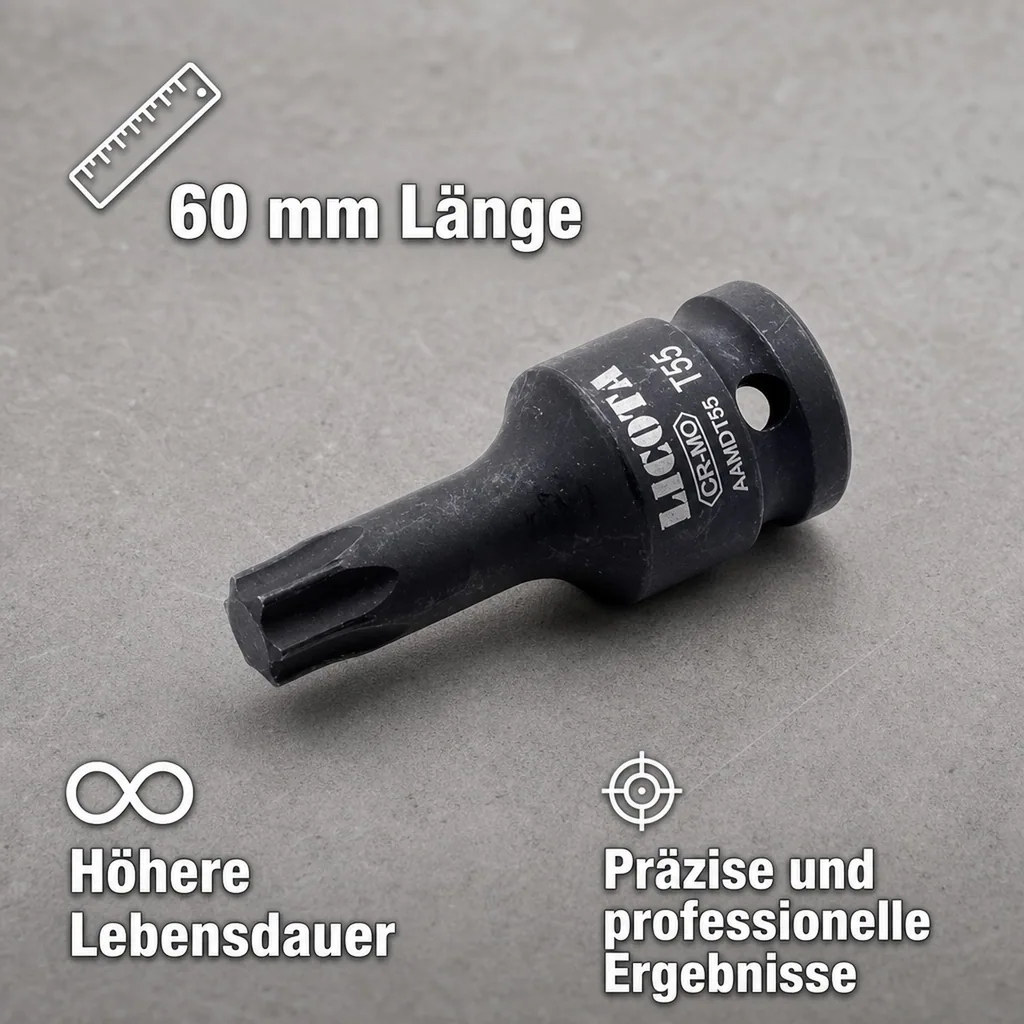 Innensechskant Nuss, 1/2 Zoll T25, Schlagschrauber, Cr-Mo