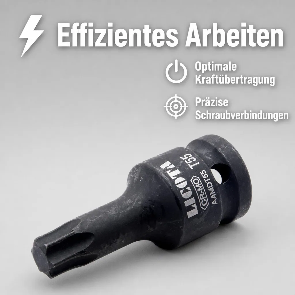 Innensechskant Nuss, Schlagschrauber Nuss, T27, 1/2 Zoll, Cr-Mo Stahl, Industriequalität