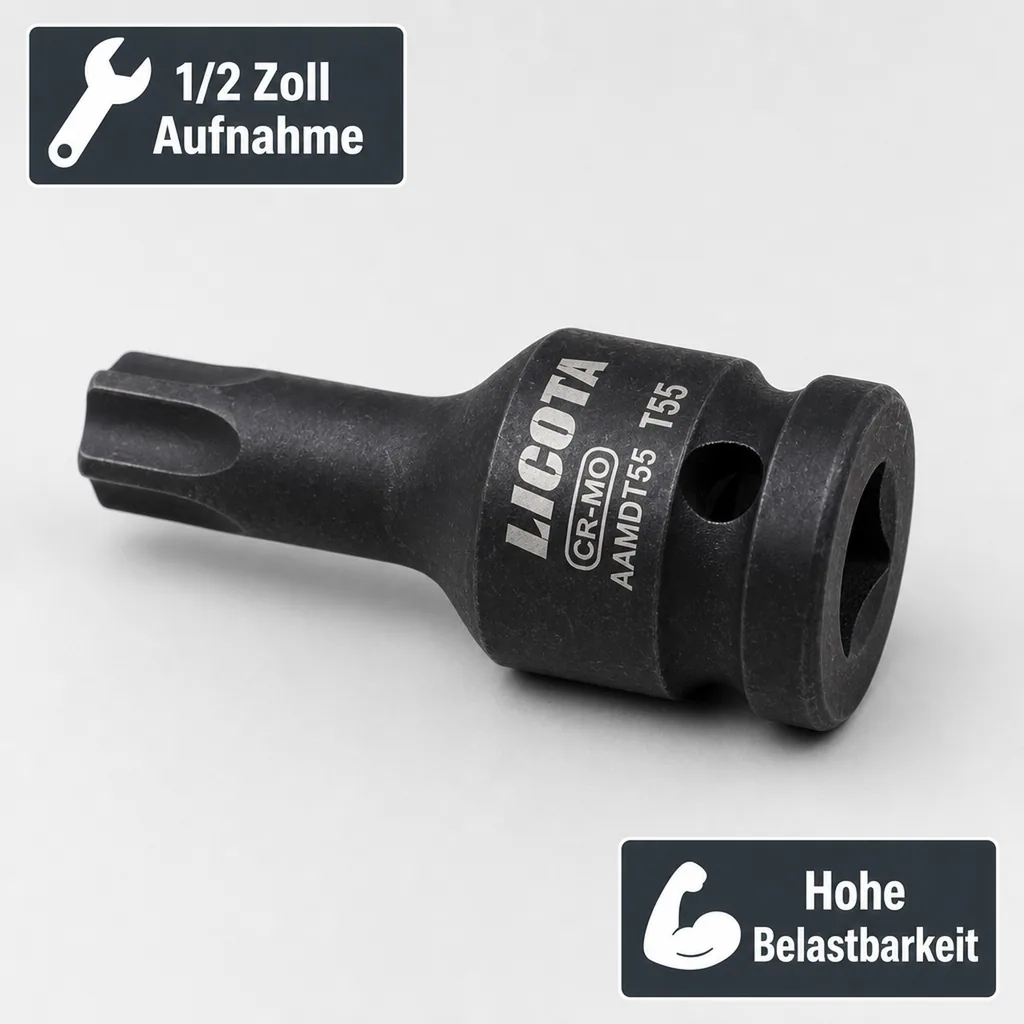 Innensechskant Nuss, Schlagschrauber Nuss Innensechskant, 1/2 Zoll, Cr-Mo, T50, 60mm