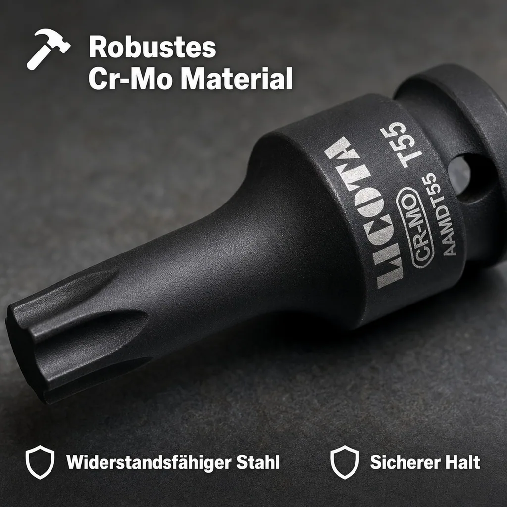 T90 Innensechskant Bit, Innensechskant Nuss, 1/2 Zoll, 60mm, Cr-Mo Steckschlüssel, Profi Werkzeug