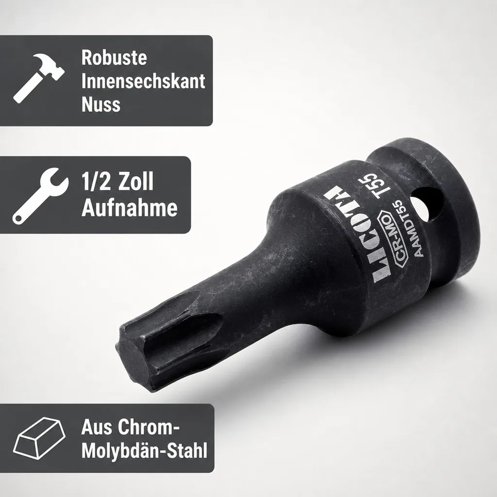 Innensechskant Nuss 1/2 Zoll, T100, Cr-Mo Schlagschrauber Nuss