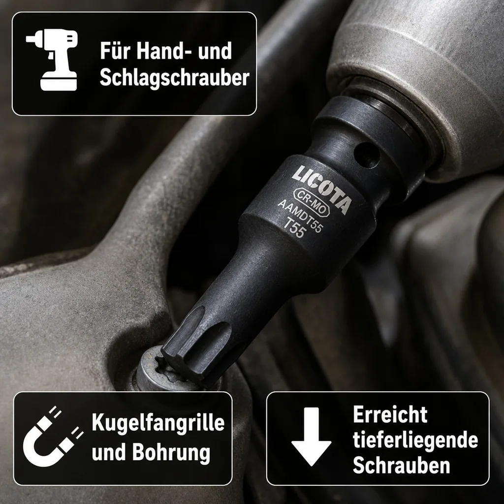 Innensechskant Nuss 1/2 Zoll, T100, Cr-Mo Schlagschrauber Nuss