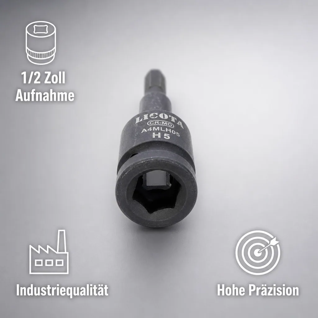 Innensechskant Nuss, 1/2 Zoll, H5, Cr-Mo, Schlagschrauber Nuss