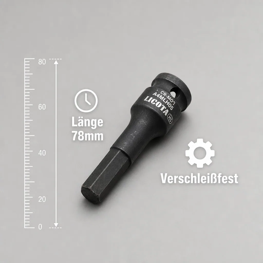 Innensechskant Nuss, 1/2 Zoll, H5, Cr-Mo, Schlagschrauber Nuss