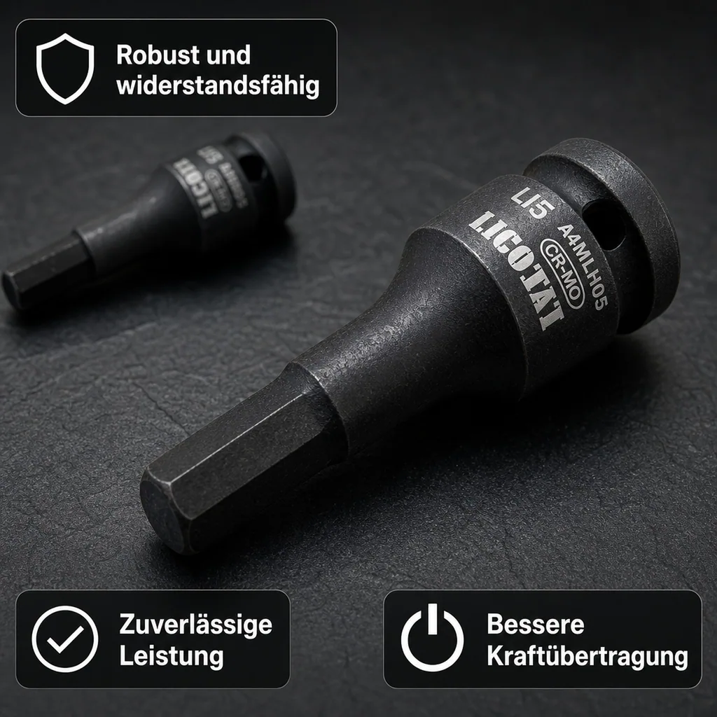 Innensechskant Nuss, 1/2 Zoll, H5, Cr-Mo, Schlagschrauber Nuss