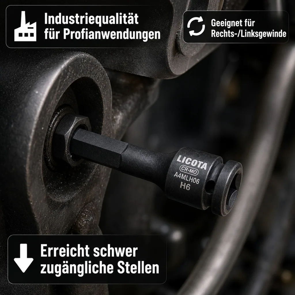 Innensechskant Nuss, 1/2 Zoll H6, 78mm Innensechskant