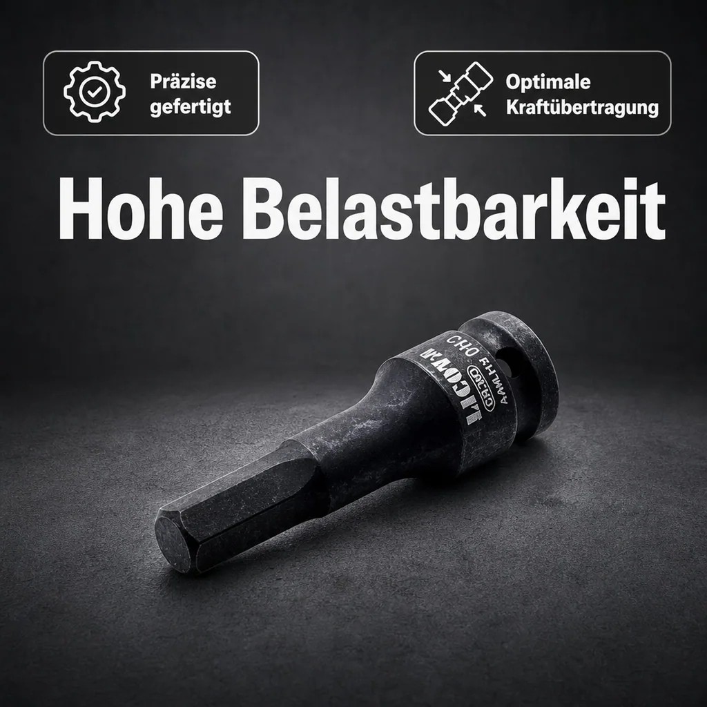 Schlagschraubernuss, Druckluft Schlagschrauber Nuss, Innensechskant Nuss, 1/2 Zoll Cr-Mo H12
