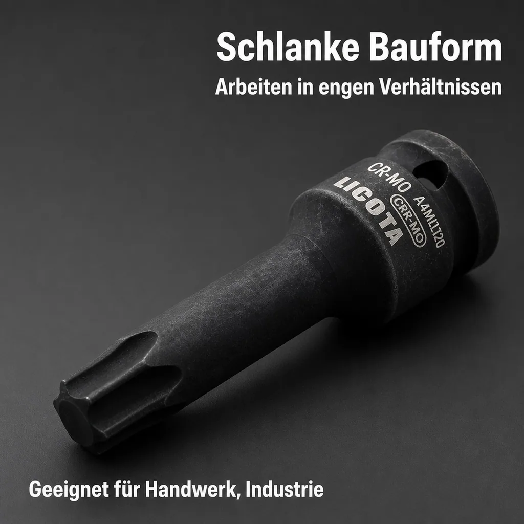 Innensechskant Nuss, T20, 1/2 Zoll, Cr-Mo Stahl -