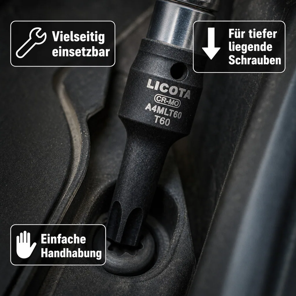Innensechskant Nuss T25, 1/2 Zoll, Cr-Mo, langlebige Ausführung