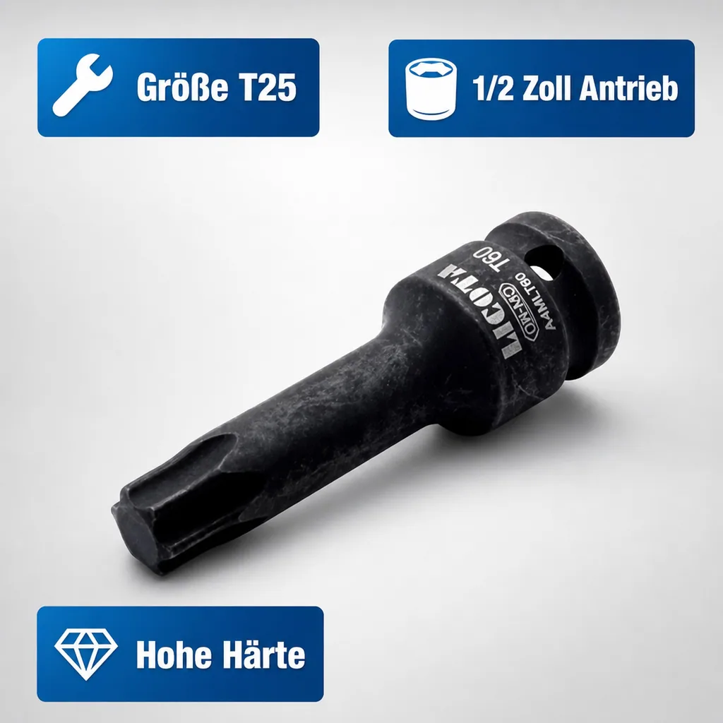 Innensechskant Nuss T25, 1/2 Zoll, Cr-Mo, langlebige Ausführung