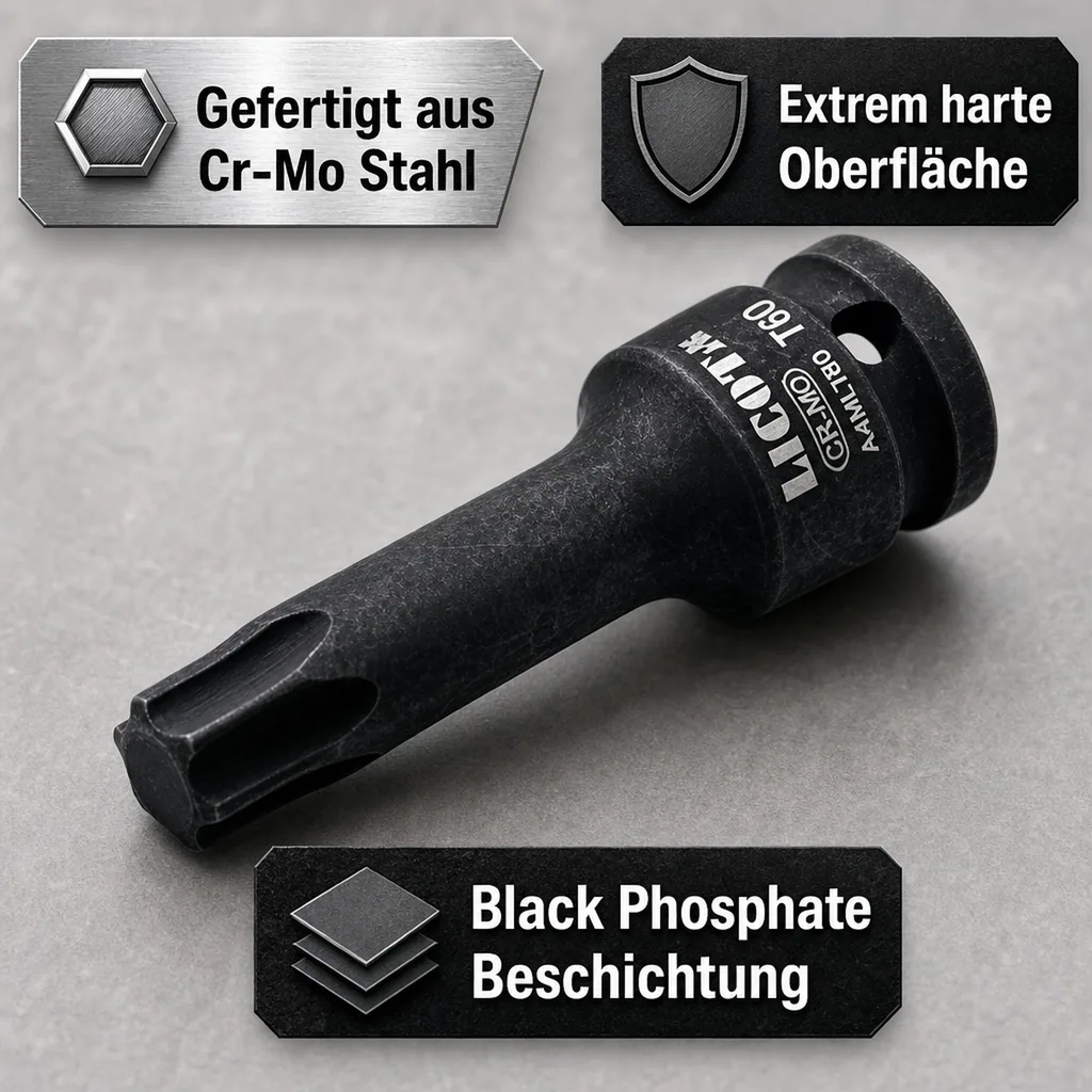 Innensechskant Bit T45, Innensechskant Nuss, 1/2 Zoll, Cr-Mo Stahl, Werkzeug