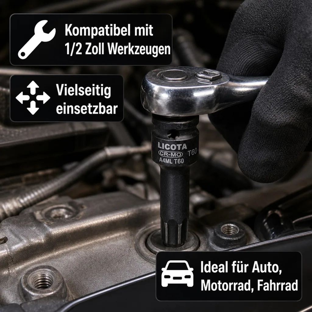 Innensechskant Nuss T60, 1/2 Zoll, Steckschlüssel