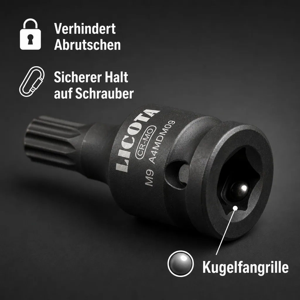 M18 Nuss, Vielzahn Nuss, 1/2 Zoll, Cr-Mo, Schlagschrauber Nuss