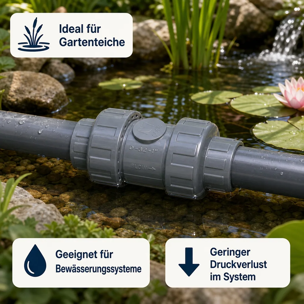 Rückschlagventil 50mm, PVC Rückschlagventil, DN40, Kunststoff Rückschlagventil