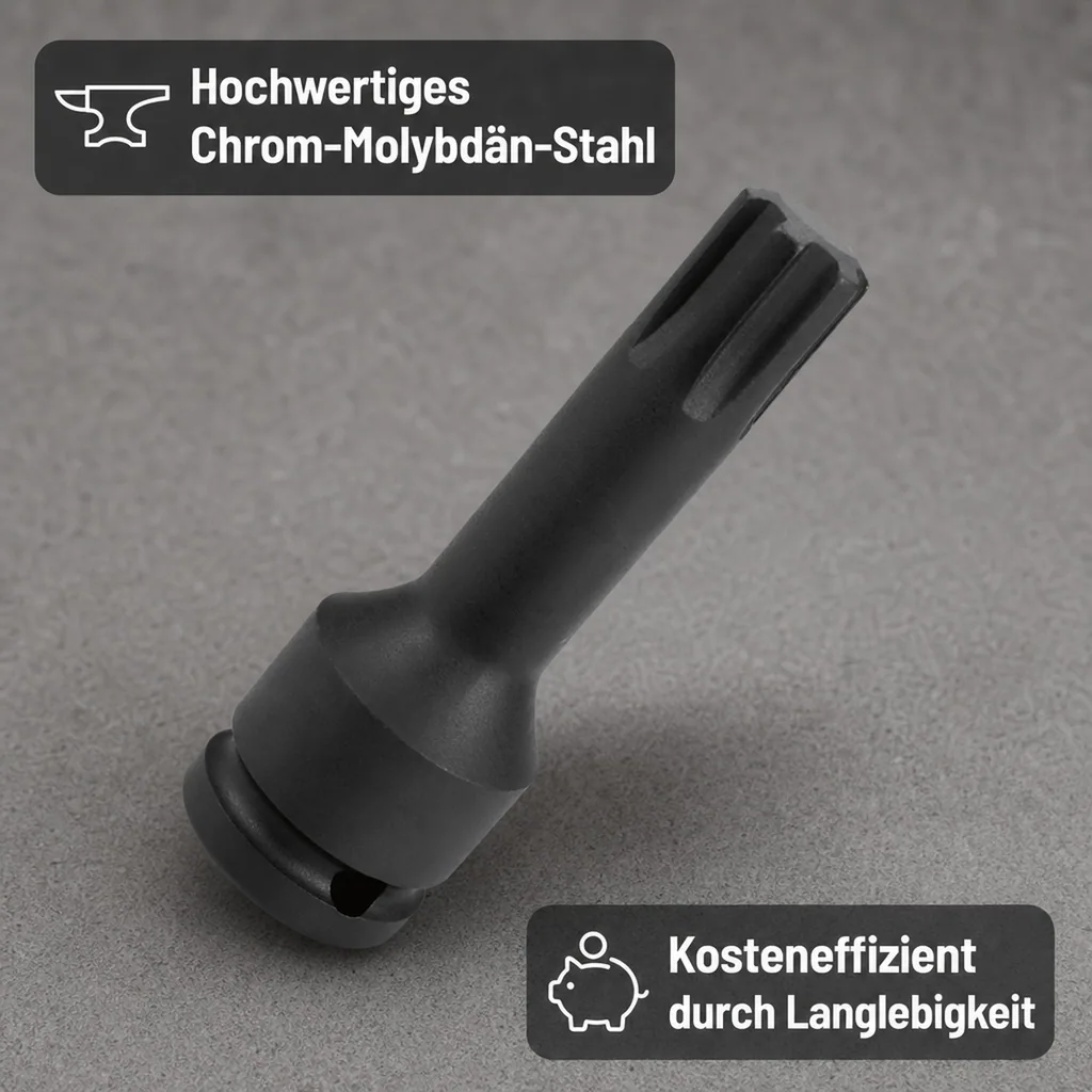 Schlagschrauber Nuss, Ribe Nuss 1/2 Zoll RM8, Cr-Mo Stecknuss, Industriequalität