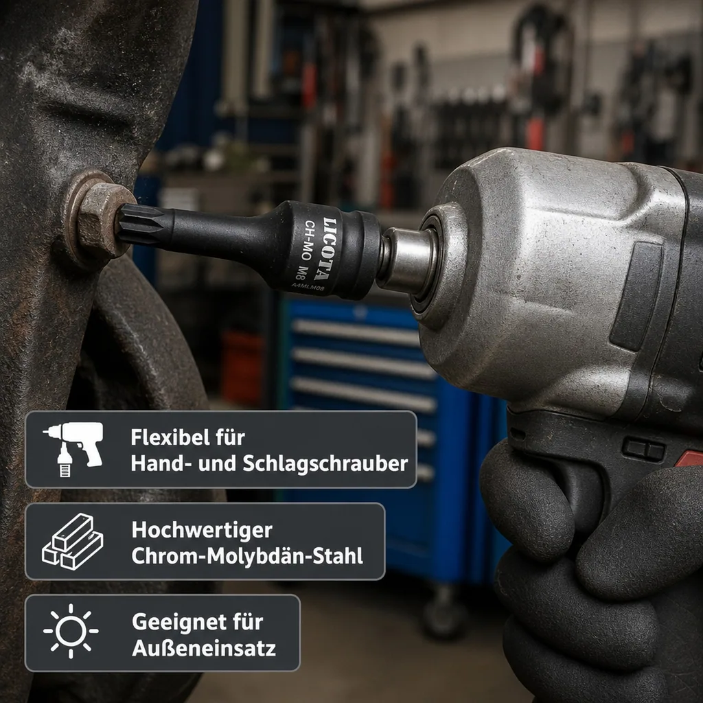 M8 Vielzahn Nuss, 1/2 Zoll Stecknuss, Schlagschrauber Nuss