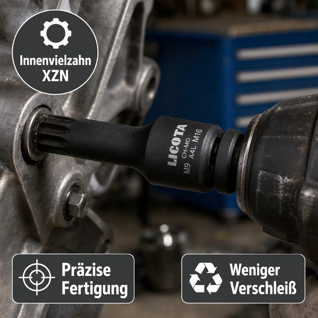 Vielzahn Nuss M16, 1/2 Zoll, Schlagschrauber Stecknuss, Industriequalität