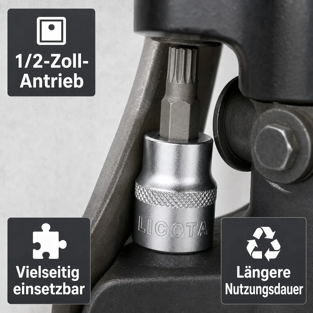 Vielzahn Nuss M12, 1/2 Zoll, kurz