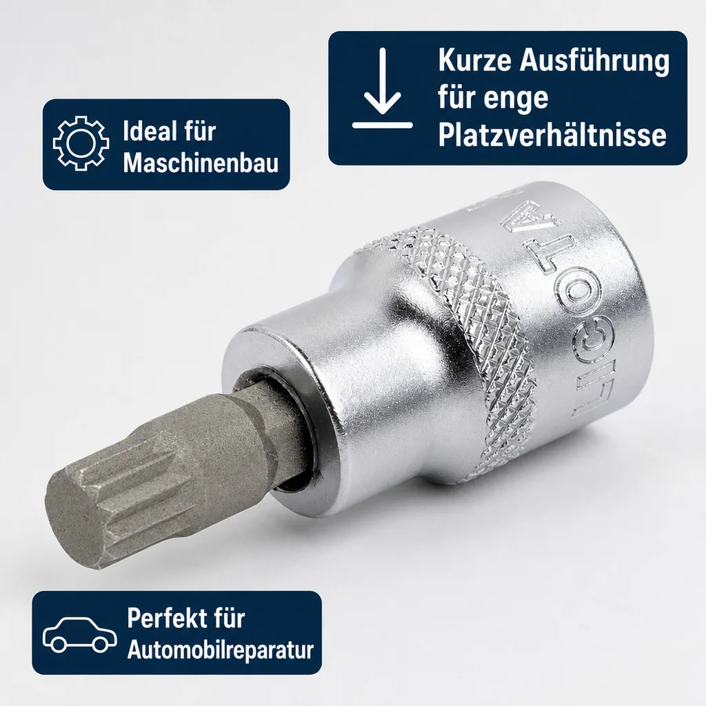 Vielzahn Nuss M12, 1/2 Zoll, kurz