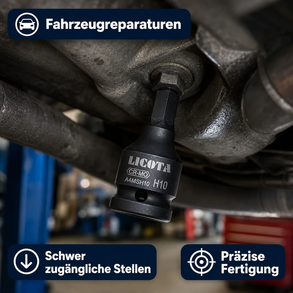 1/2 Zoll Innensechskant Nuss, H17, 42mm Cr-Mo Stahl, Steckschlüssel