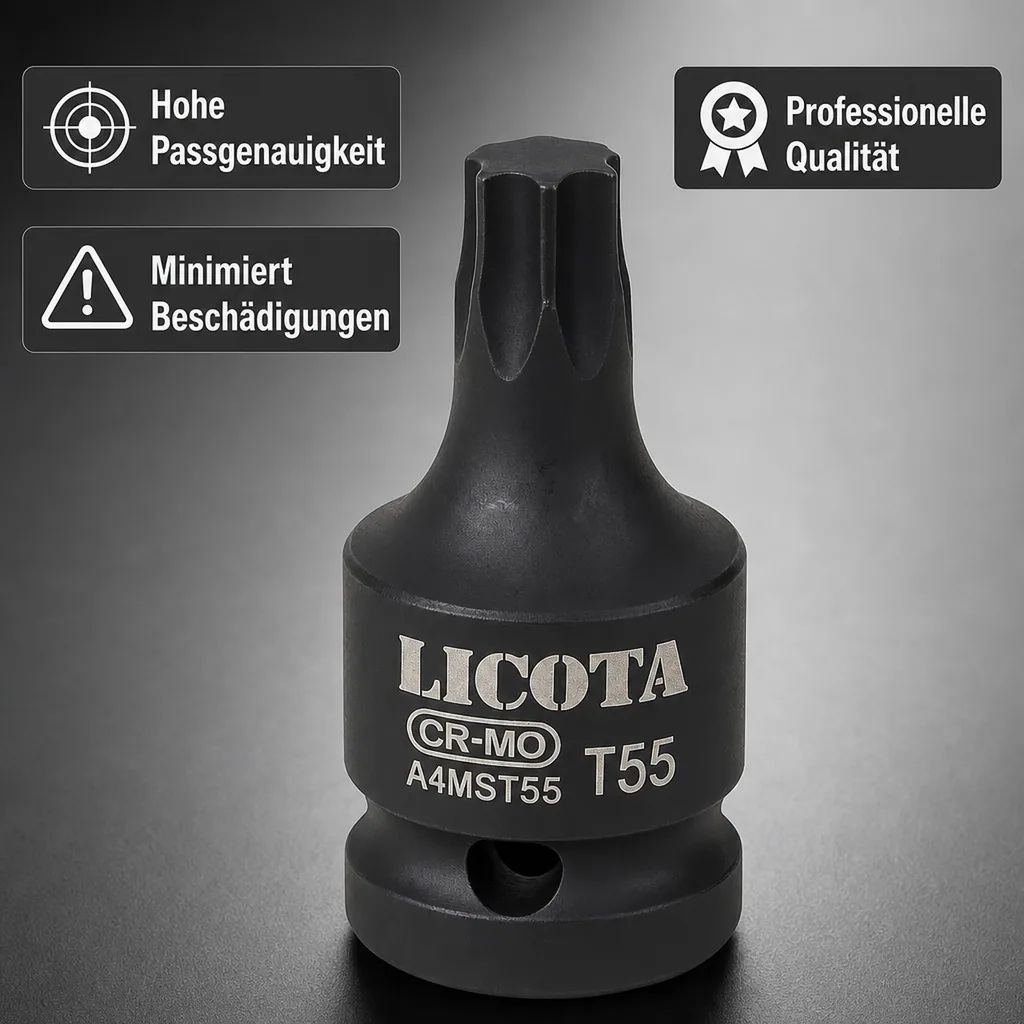 T45 Nuss, 1/2 Zoll Innensechskant, Cr-Mo Stecknuss