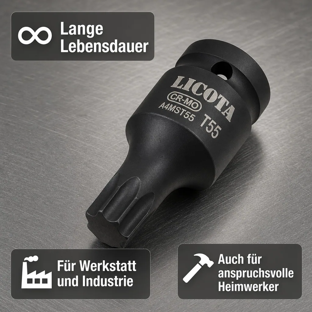 Innensechskant Nuss T50, 1/2 Zoll Stecknuss, Cr-Mo, 42mm