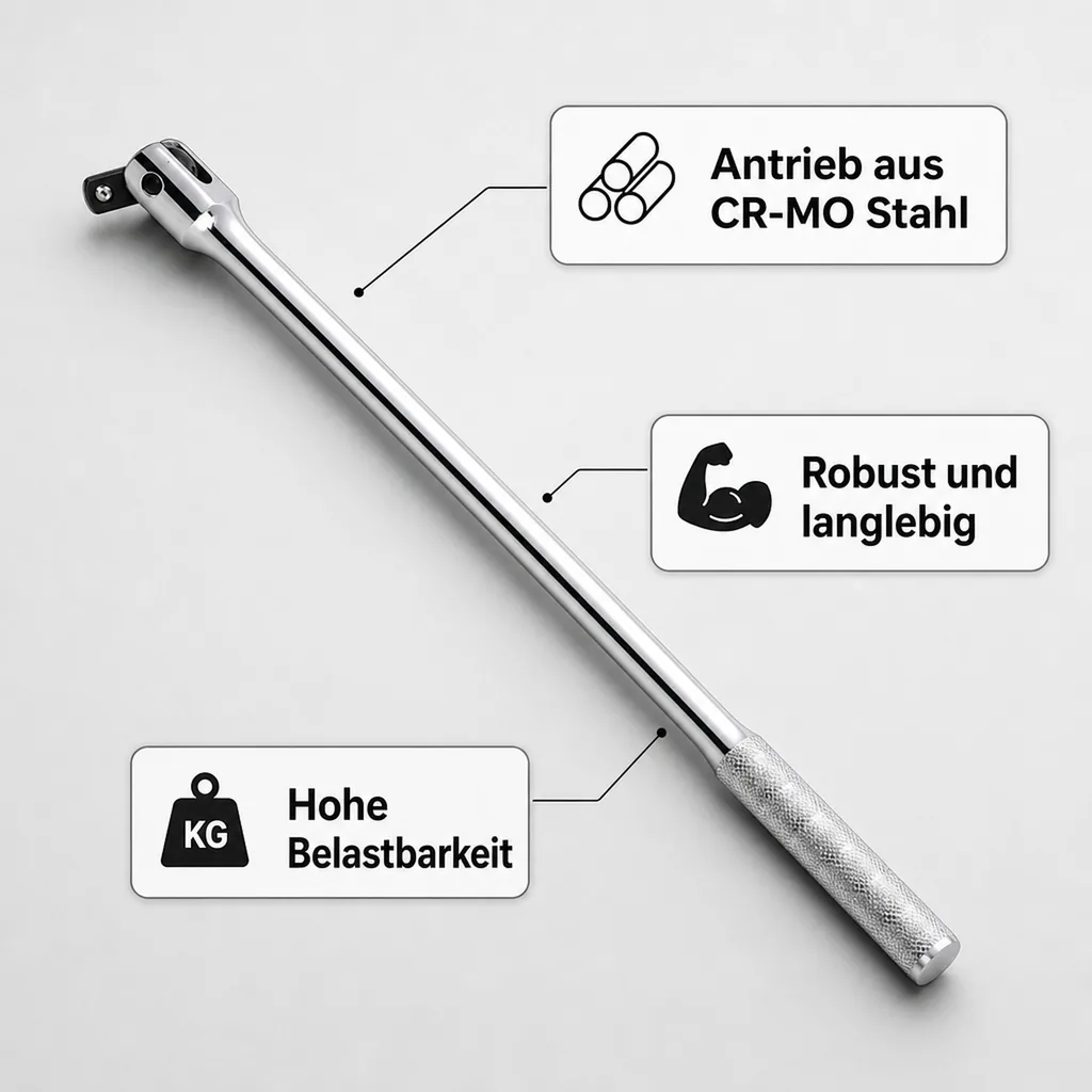 Gelenkgriff 1/2 Zoll, Werkstattwerkzeug, Knebelgriff, Drehstange, Quergriff