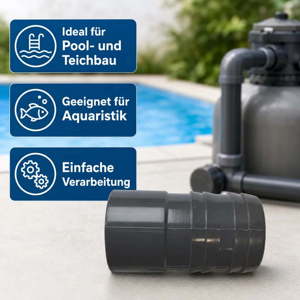 PVC Fittinge, PVC Klebefitting, Klebetülle 50mm, Schlauchtülle