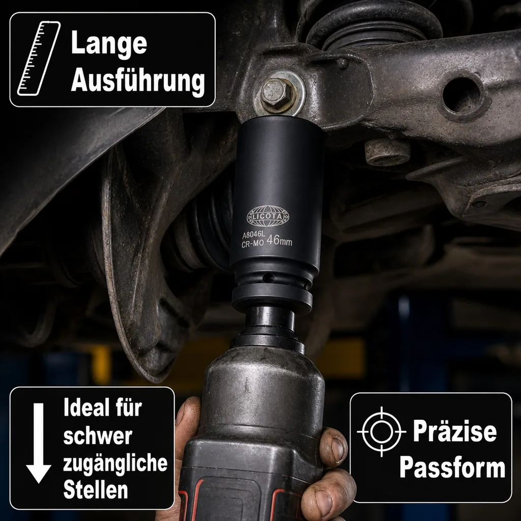 1 Zoll Nuss, Schlagschrauber Nuss, 55mm Nuss, SW 55, lange Ausführung