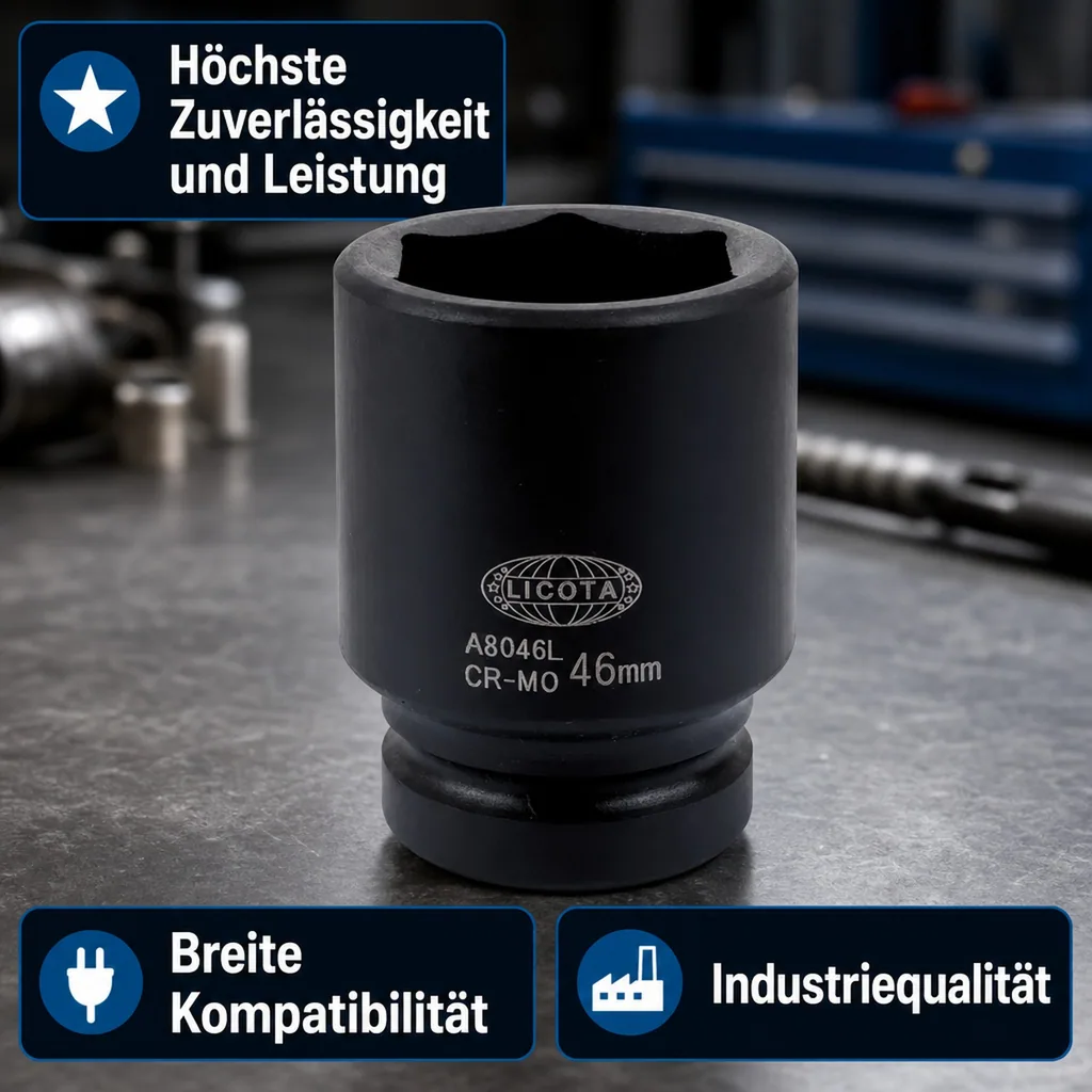 1 Zoll Nuss, Schlagschrauber Nuss, 55mm Nuss, SW 55, lange Ausführung