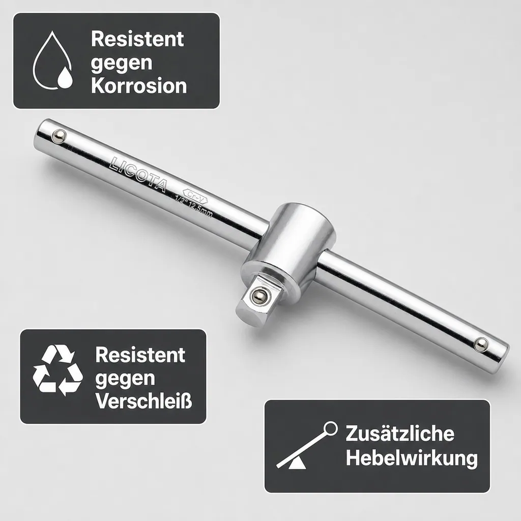 1/2 Zoll Gleitgriff, Cr-V Werkzeug, 300mm, Steckschlüssel