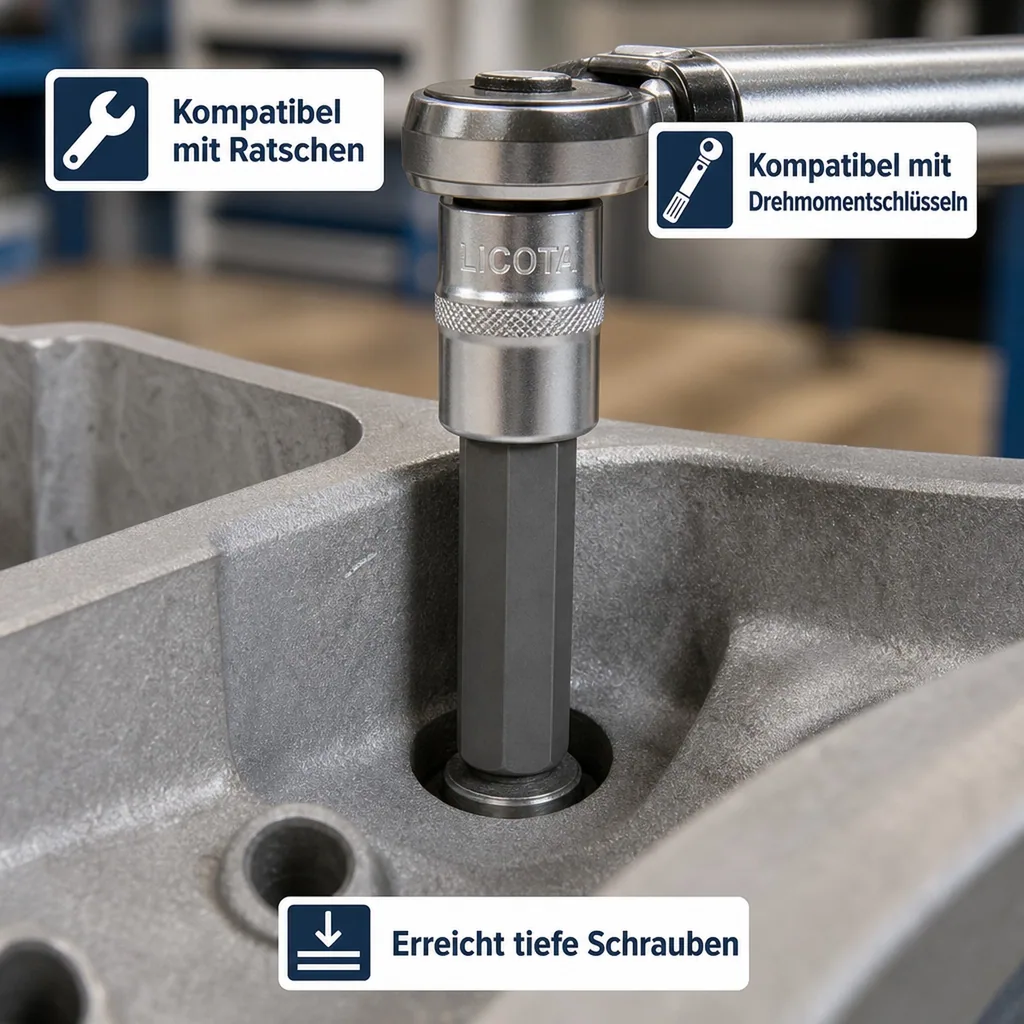 Innensechskant Nuss 1/2 Zoll, H5, S2 Stahl, Innensechskant Nuss Werkstatt