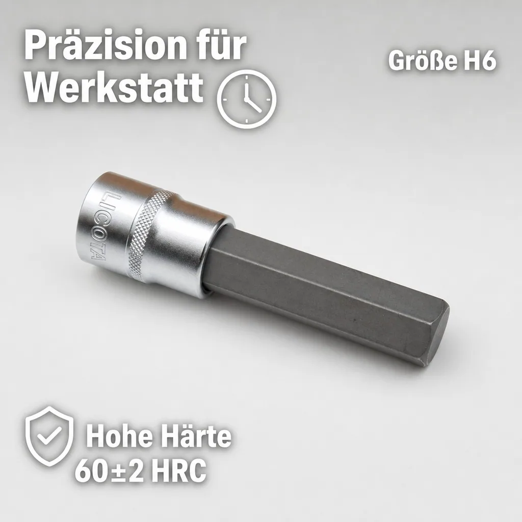 Innensechskant Nuss 1/2 Zoll H6, Innensechskant Werkzeug S2 Stahl