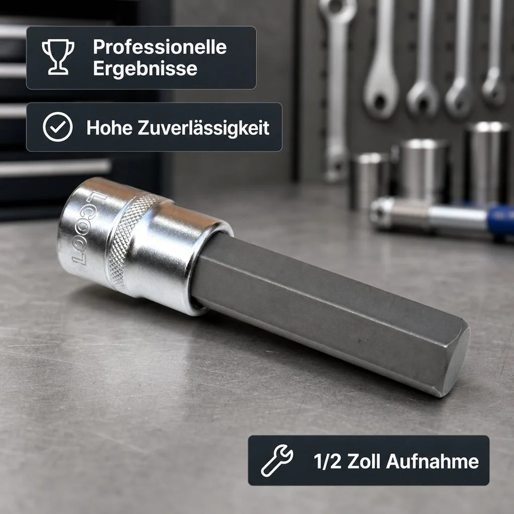 Innensechskant Nuss 1/2 Zoll H6, Innensechskant Werkzeug S2 Stahl