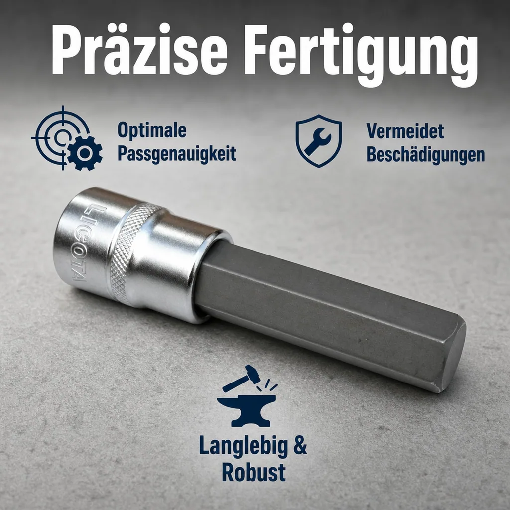 Innensechskant Nuss 1/2 Zoll H8, L 140mm, Werkzeugstahl S2