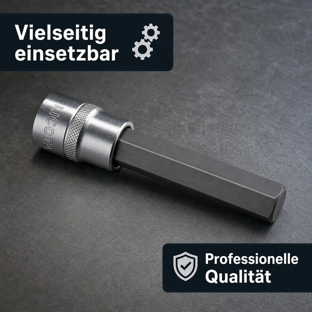 Innensechskant Nuss 1/2 Zoll H8, L 140mm, Werkzeugstahl S2