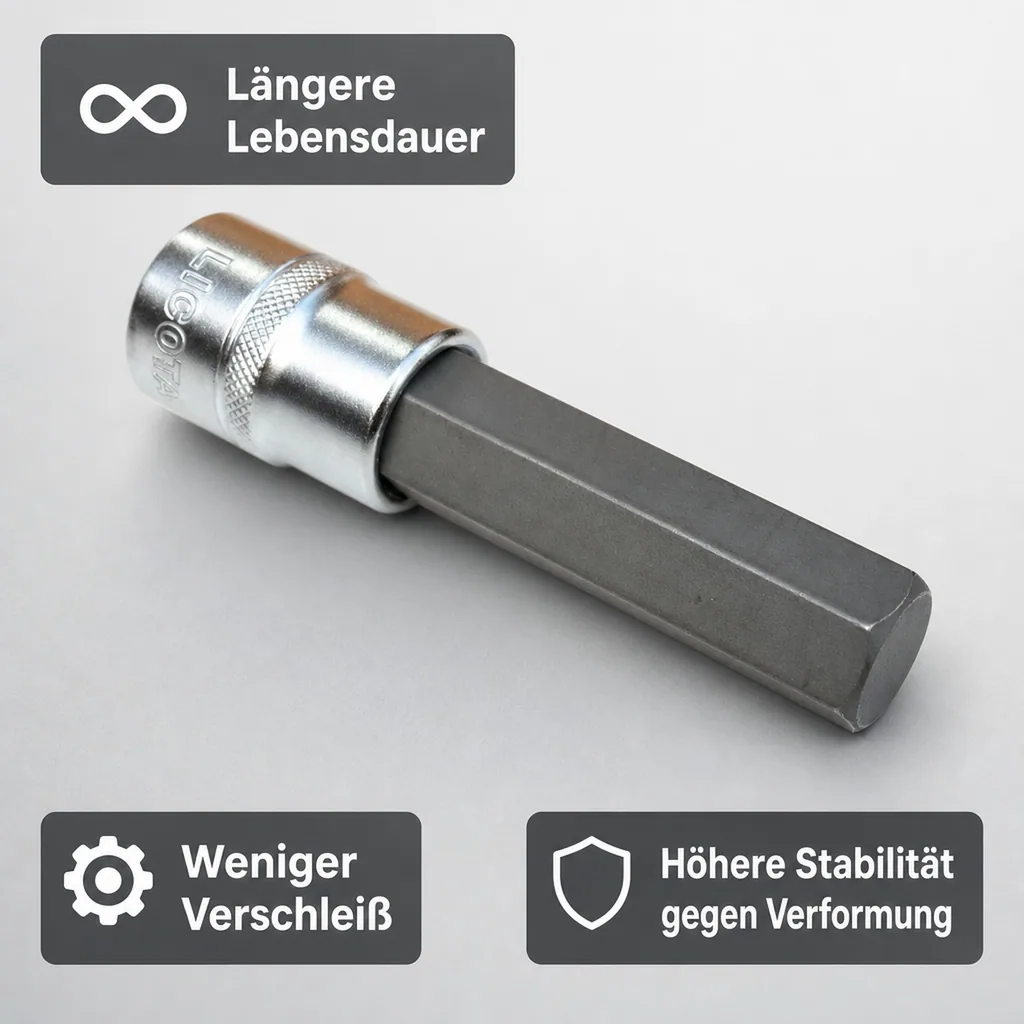 Innensechskant Nuss 1/2 Zoll, H14, Stecknuss, S2 Werkzeugstahl