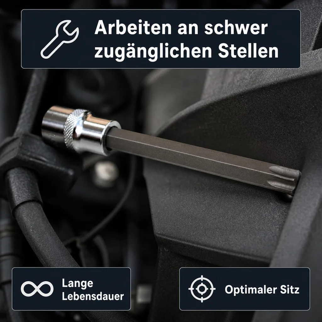 Innensechskant Nuss, 1/2 Zoll T27, S2 Werkzeugstahl, 100mm
