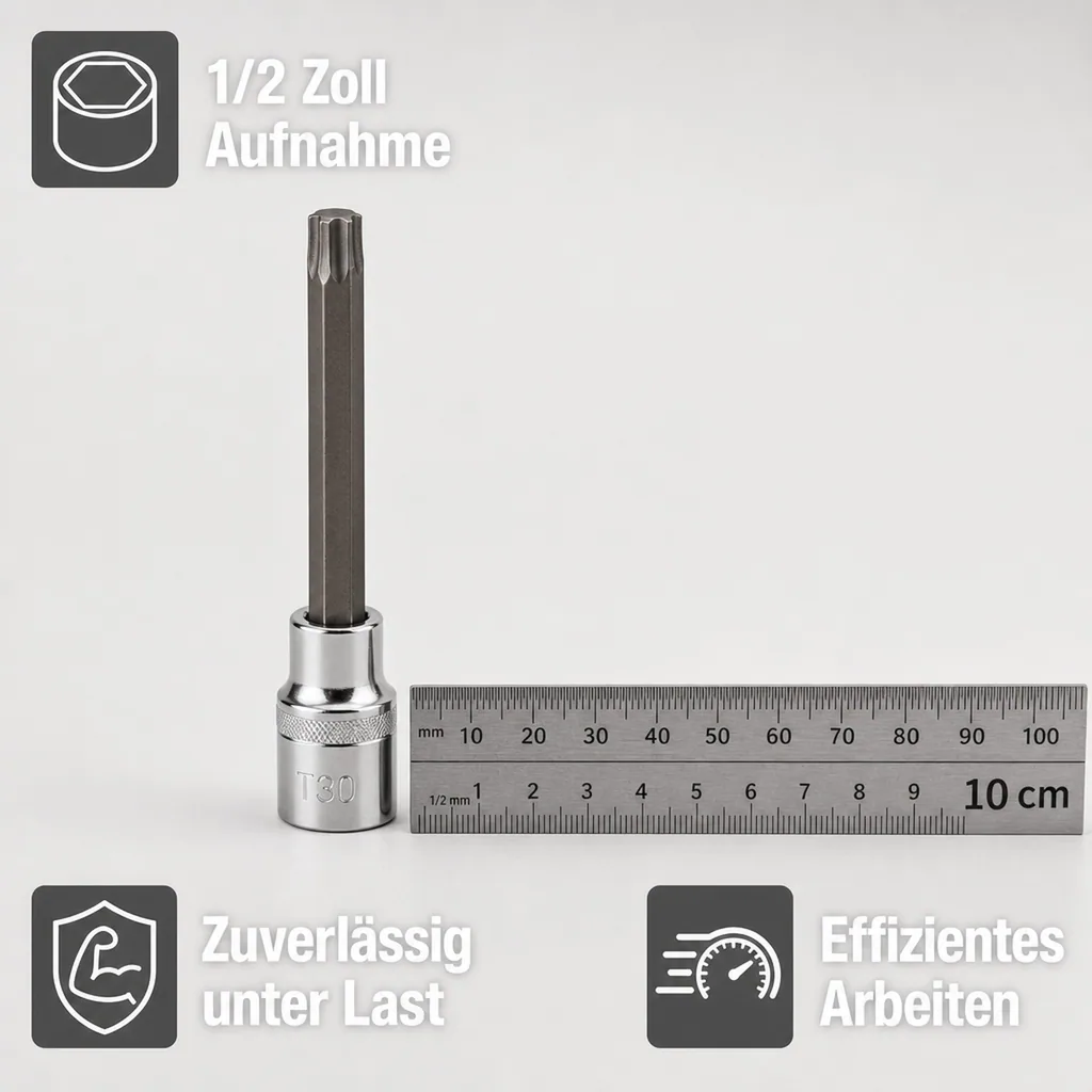 Innensechskant Nuss T30, 1/2 Zoll, Steckschlüssel, S2 Stahl
