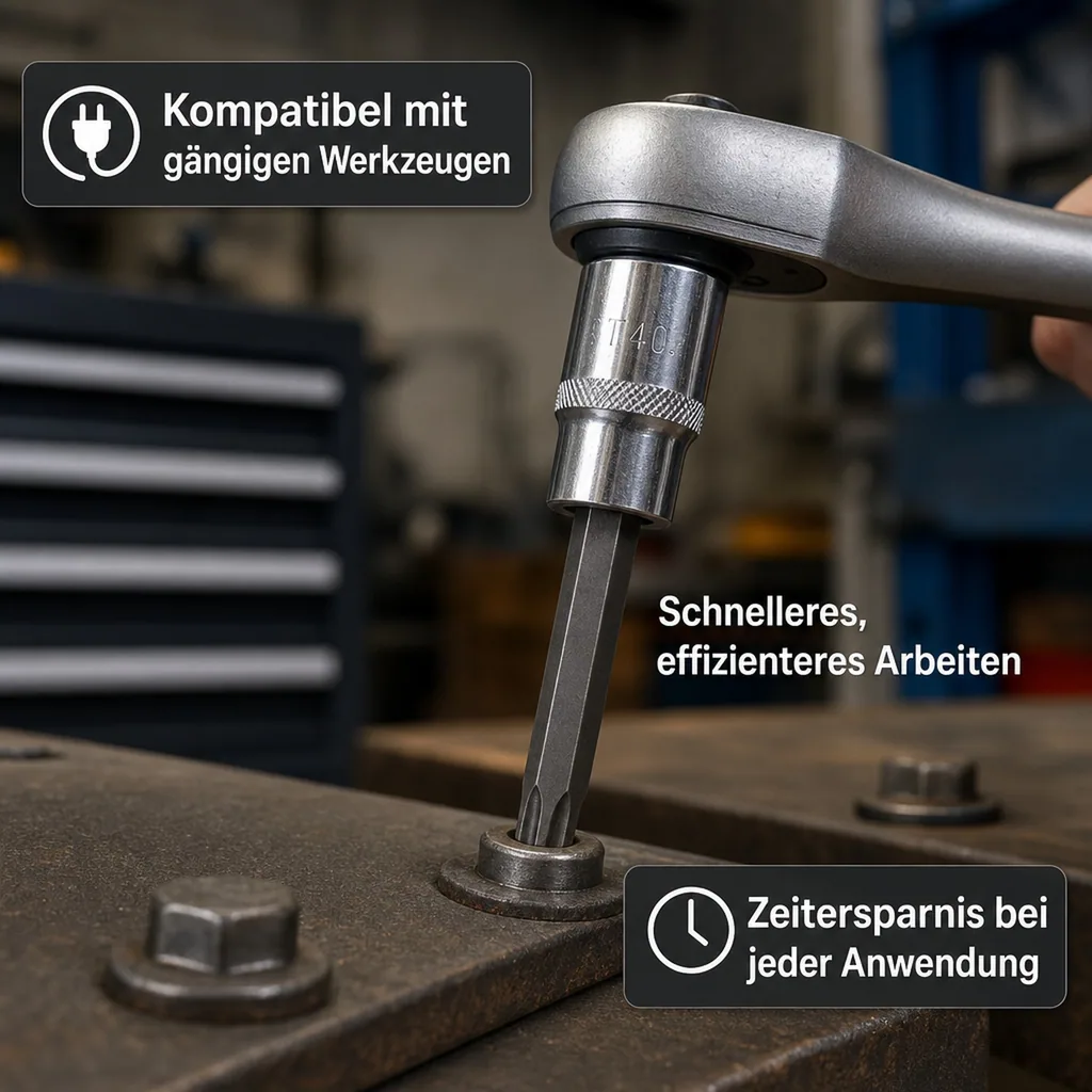 Innensechskant Nuss T40, 1/2 Zoll, S2 Stahl, Industriequalität